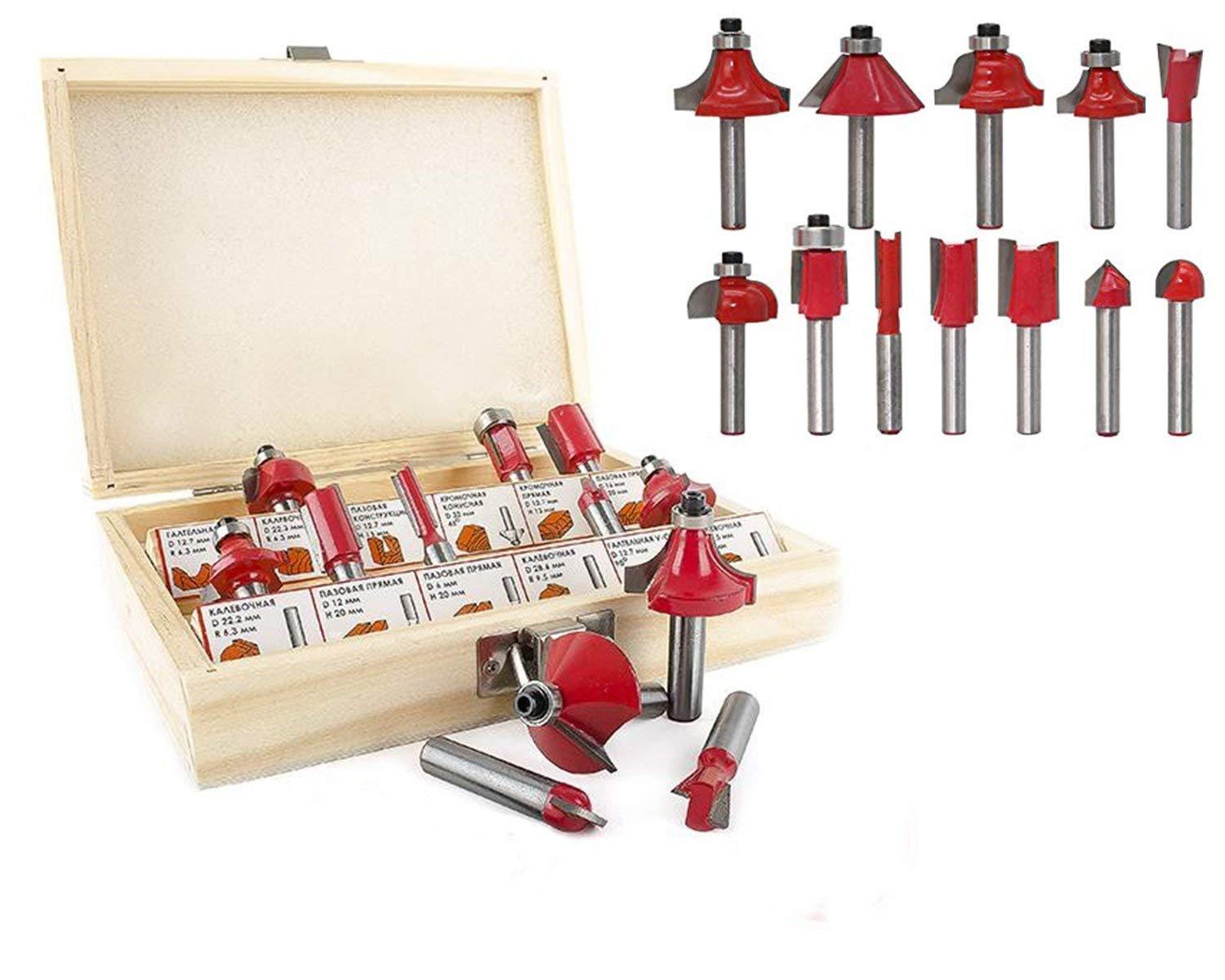 0406 -12 / 15pcs Milling Cutter Router Bit Set 0406 -12 / 15pcs Milling Cutter Router Bit Set